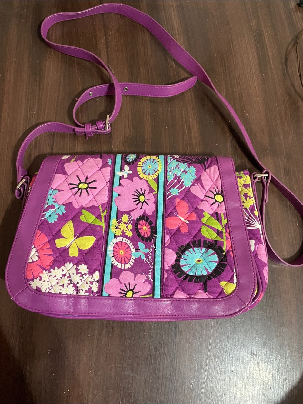 Vera Bradley Purple Quilted Floral Crossbody